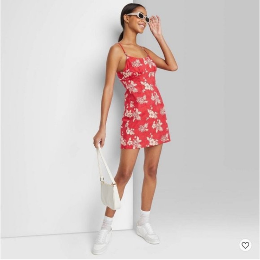 Wild Fable Hibiscus hawaiian printed dress
